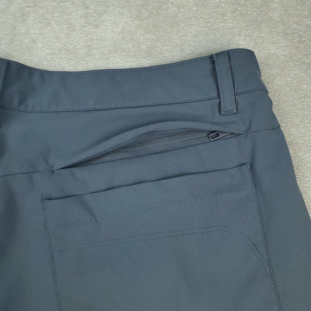 Fabletics Pants Mens 34x30 Gray Slim Fit Stretch Tapered Khaki Zip Pocket Casual - Picture 13 of 13